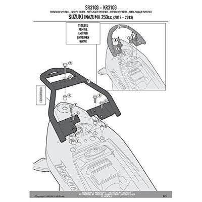 GIVI Support Top Case  Suzuki Inazuma 250 | 2012 &agrave; 2016