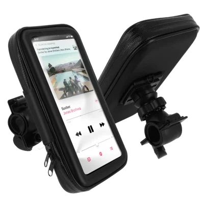 AVIZAR Support V&eacute;lo et Moto Smartphone Fixation guidon Housse &eacute;tanche zipp&eacute;e - Noir