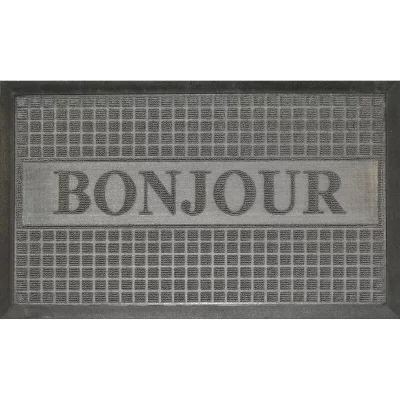 SUPPRIMER Tapis rectangulaire - L 75 x 45 cm - PVC - Bonjour Gris
