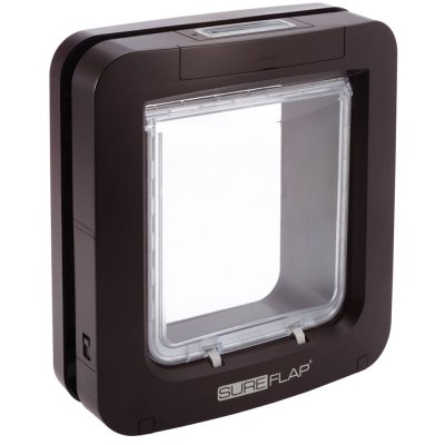 SUREFLAP  Grande chati&egrave;re &agrave; Puce &Eacute;lectronique pour chat et chien, brun