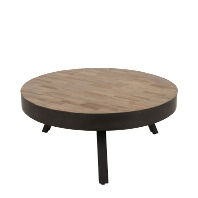 Suri - Table basse ronde &oslash;74 cm en teck recycl&eacute; Large
