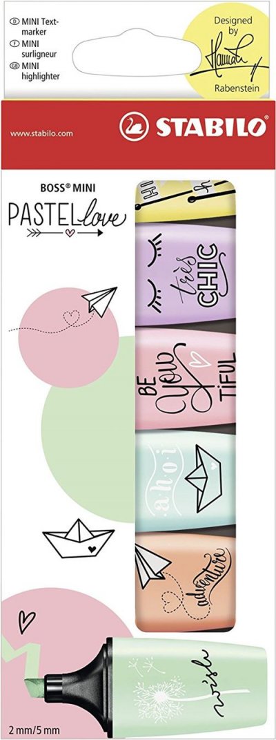 STABILO Surligneur Boss Mini Pastellove &Eacute;tui En Carton De 6
