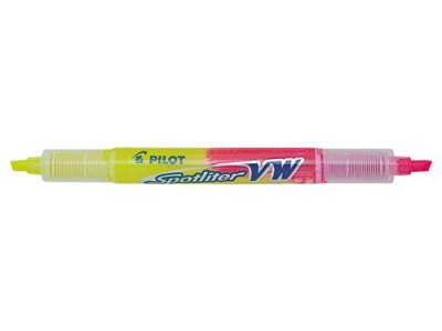 PILOT Surligneur double pointe Spotliner Begreen - couleurs rose et jaune