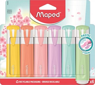 MAPED Surligneur Fluo"peps Classic Pastel &Eacute;tui De 6