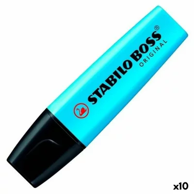 STABILO Surligneur  BOSS ORIGINAL - Lot x 10 surligneurs fluo - Bleu