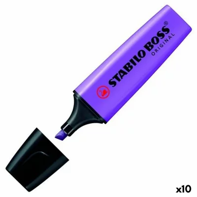 STABILO Surligneur  BOSS ORIGINAL - Lot x 10 surligneurs fluo - Lavande