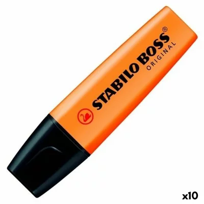 STABILO Surligneur  BOSS ORIGINAL - Lot x 10 surligneurs fluo - Orange