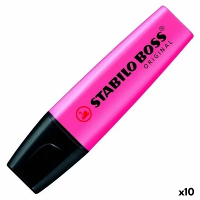 STABILO Surligneur  BOSS ORIGINAL - Lot x 10 surligneurs fluo - Rose