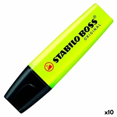STABILO Surligneurs  BOSS ORIGINAL Fluo - Lot de 10 Surligneur jaune