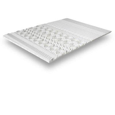 SOFAREVA Surmatelas Burlinton 160x200cm Ep 4 cm 10 zones de confort M&eacute;moire de forme - BLANC