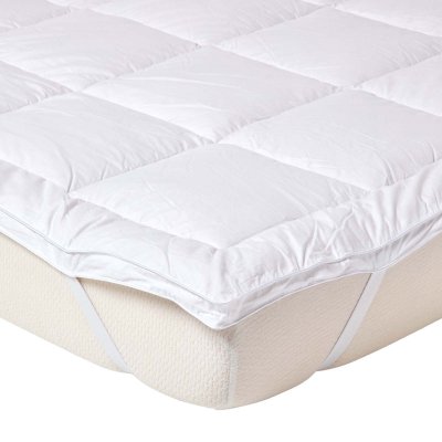HOMESCAPES Surmatelas en soie de m&ucirc;riers, 90 x 190 cm - Blanc - 