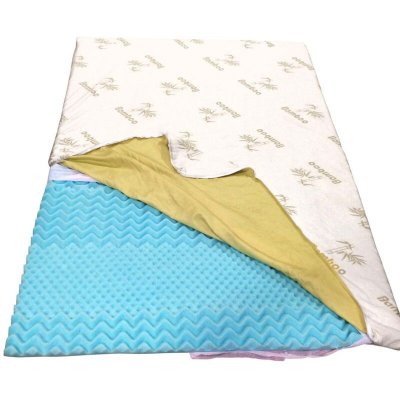 HERZBERG Surmatelas Ergonomique en Mousse &agrave; M&eacute;moire de Forme en Bambou 90x190