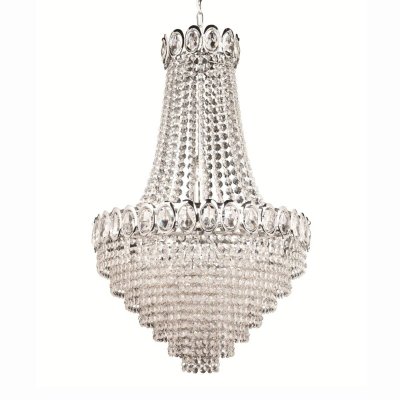 SEARCHLIGHT Suspension 11 ampoules louis-philippe, en chrome et cristal