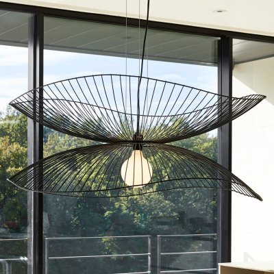 FORESTIER Suspension 1x e27 m&eacute;tal noir  Libellule D.100 cm