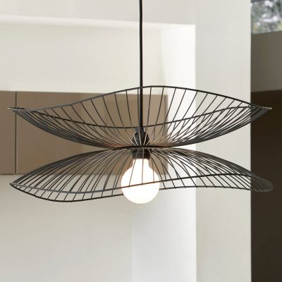FORESTIER Suspension 1x e27 m&eacute;tal noir  Libellule D.56 cm