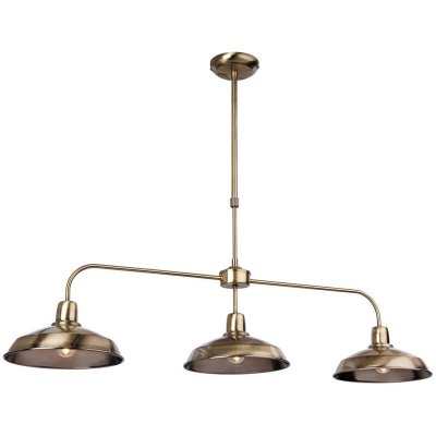 FIRSTLIGHT PRODUCTS Suspension 3 ampoules Lounge, acier bross&eacute;