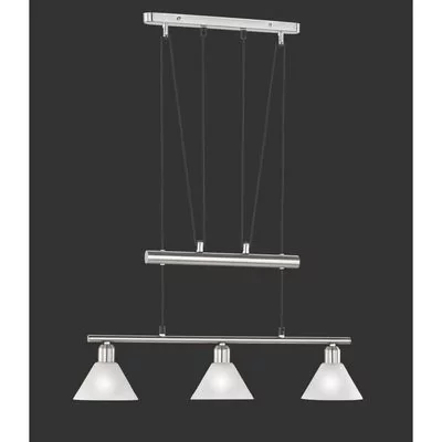 TRIO Suspension 3 lumi&egrave;res haut et bas stamina nickel l66 cm  lighting