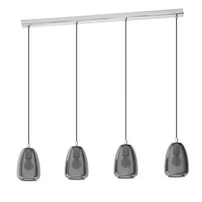 BUT Suspension 4 lumi&egrave;res L.108 cm ALOBRASE verre noir