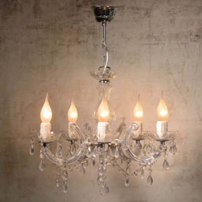 LUCIDE Suspension 5x e14 acrylique transparent  Arabesque D.48 cm