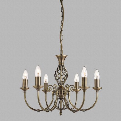 SEARCHLIGHT Suspension 6 ampoules Zanzibar, en laiton antique