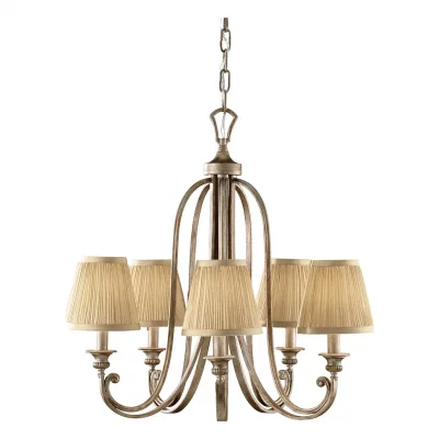 ELSTEAD LIGHTING Suspension Abbey, 5 ampoules, avec abat-jour