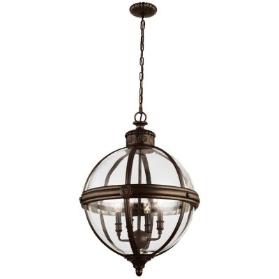 ELSTEAD Suspension Adams, bronze oxyd&eacute;, 4 ampoules