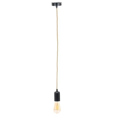 THE HOME DECO FACTORY Suspension ampoule h. 100 cm noir et or