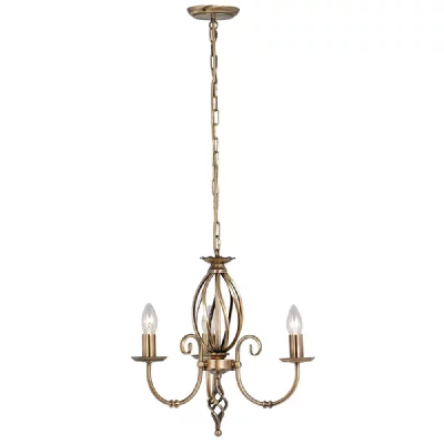 ELSTEAD LIGHTING Suspension Artisan, laiton antique, 3 ampoules