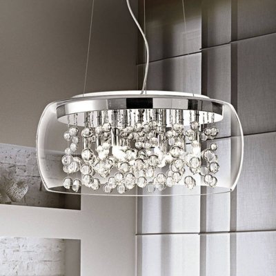 IDEAL LUX Suspension Audi en verre transparent, &Oslash; 50&nbsp;cm