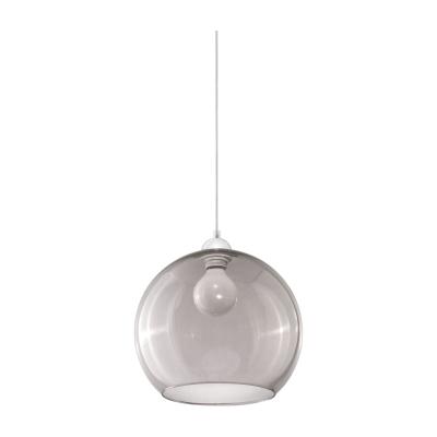 SOLLUX LIGHTING Suspension BALL verre/acier graphite/chrome 1 ampoule