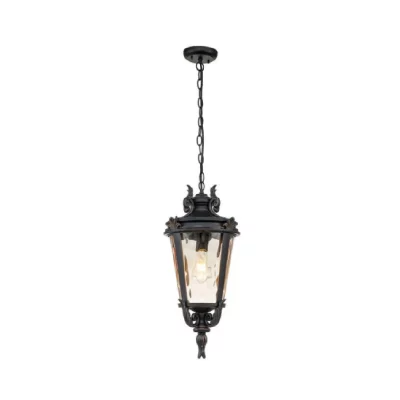 ELSTEAD LIGHTING Suspension Baltimore, bronze et verre ambre, grande