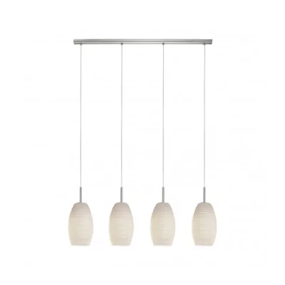 EGLO Suspension BATISTA 3 4 ampoules nickel satin&eacute;