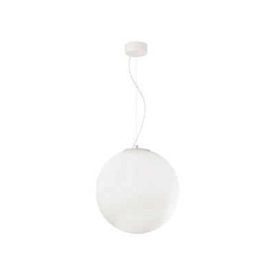 IDEAL LUX Suspension Blanche en verre MAPA BIANCO 1 ampoule Diam&egrave;tre 40 Cm