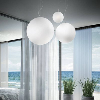 IDEAL LUX Suspension Blanche mapa bianco 1 ampoule Diam&egrave;tre 30 Cm - Blanc