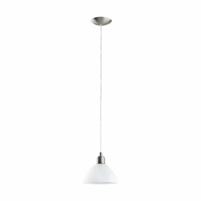 EGLO Suspension BRENDA 1 ampoule nickel satin&eacute; Diam&egrave;tre 19.5 Cm