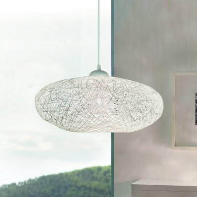 EGLO Suspension CAMPILO 1 ampoule blanc Diam&egrave;tre 45 Cm abat jour blanc