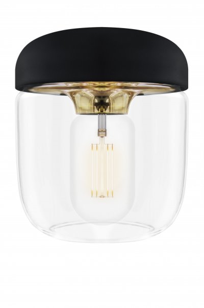 UMAGE Suspension design Acorn en noir et laiton