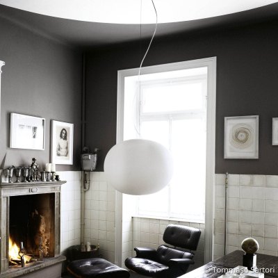 FLOS Suspension design en verre opalin 36 x 45 cm Glo-Ball - 