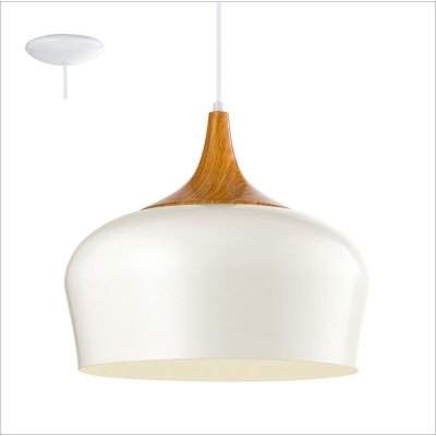 EGLO Suspension en Acier Finition Bois, Blanc