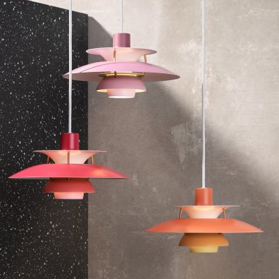 LOUIS POULSEN Suspension en aluminium rouge 30 x 16,3 cm PH 5 Mini - 