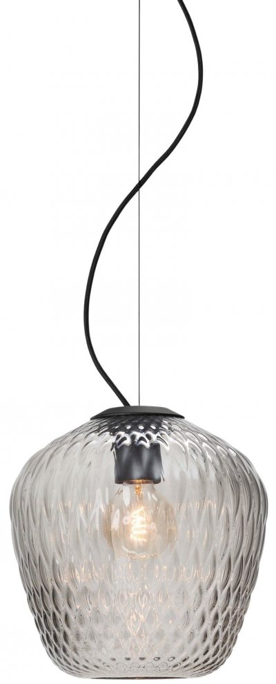 &TRADITION Suspension en verre souffl&eacute; gris Blown SW3 -