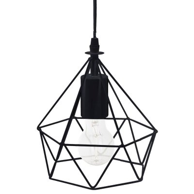 ATMOSPHERA Suspension filaire - M&eacute;tal&nbsp;- &Oslash; 19 x H 22 cm - Noir