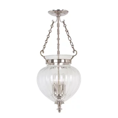ELSTEAD LIGHTING Suspension Finsbury Park, nickel poli et verre, 27 cm