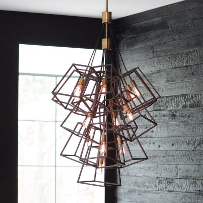 HINKLEY Suspension Fulton, bronze, 7 &eacute;clairages