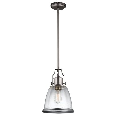 ELSTEAD LIGHTING Suspension Hobson, medium, nickel satin&eacute;, verre tachet&eacute;