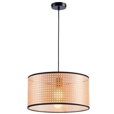 LES TENDANCES Suspension Imitation Cannage - &Oslash; 40 x H 140 cm - Noir - MIKADO