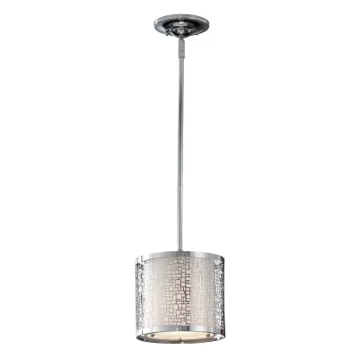 FEISS Suspension Joplin, chrome et soie blanche, 1 ampoule