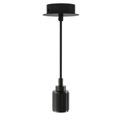 XANLITE Suspension LED&agrave; douille - E27 - &Oslash; 4,7 x 120 cm - aluminium - noir