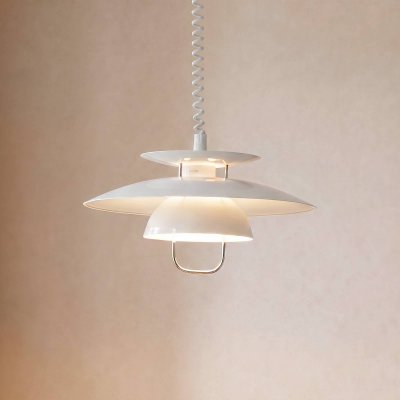 LINDBY Suspension  Nadija, blanche, 43 cm, hauteur r&eacute;glable, E27