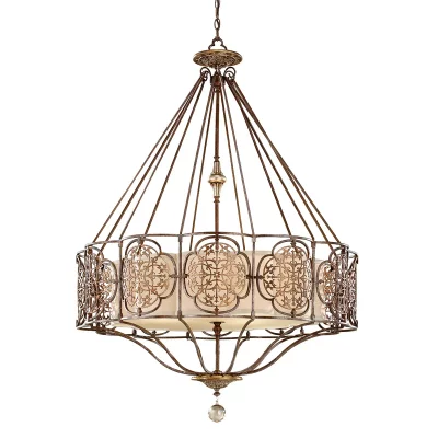 FEISS Suspension Marcella, bronze oxyd&eacute; et or, 4 ampoules
